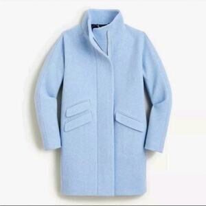 J.Crew Cocoon Italian stadium light blue wool coat size 14